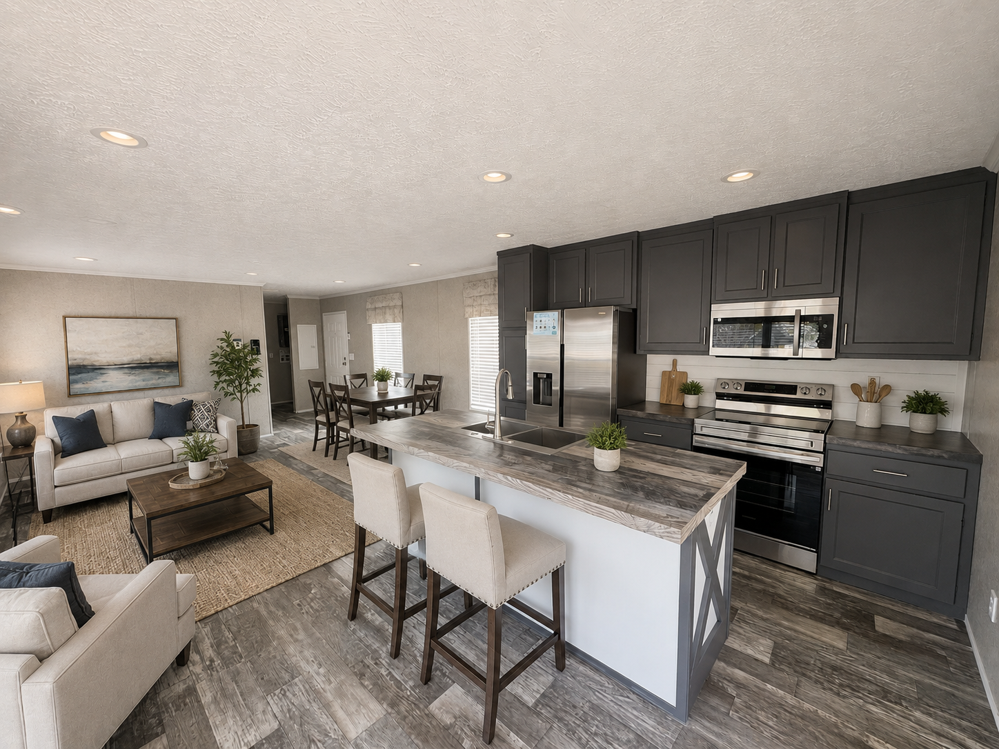 Beautiful kitchen with stainless steel samsung appliances
