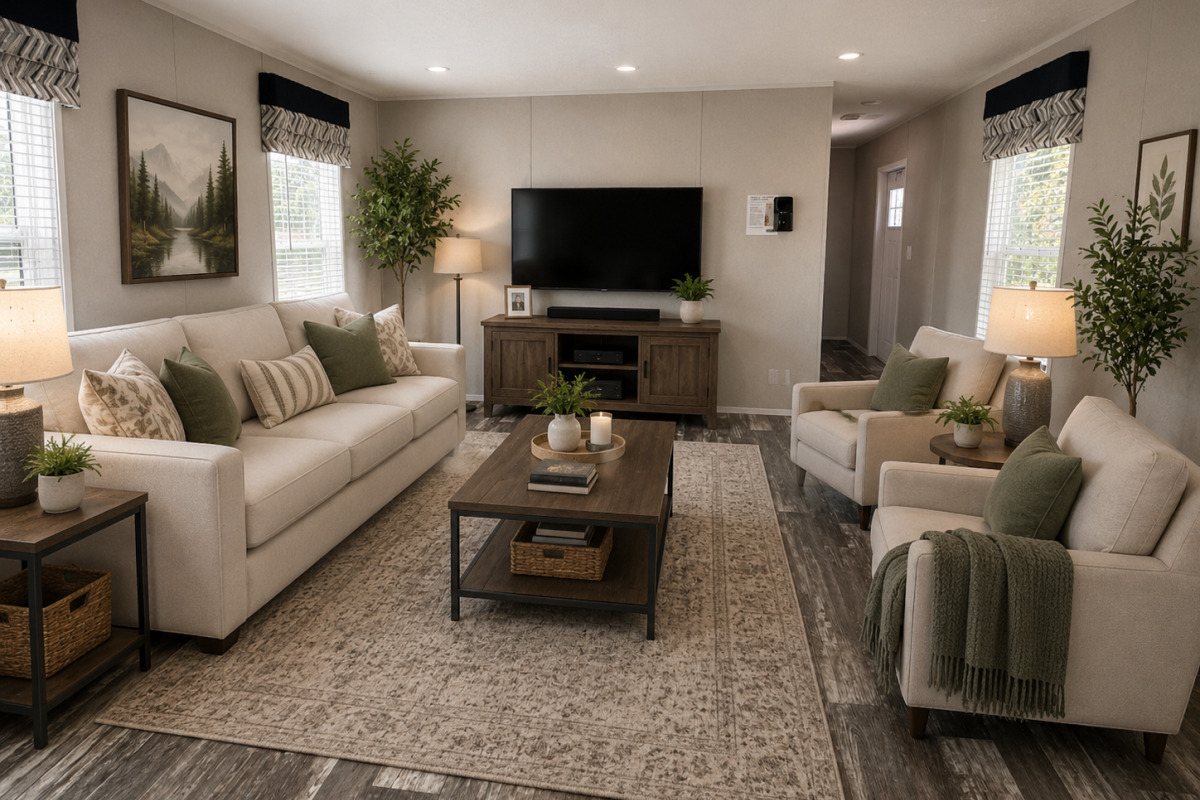 Living room has been virtually staged