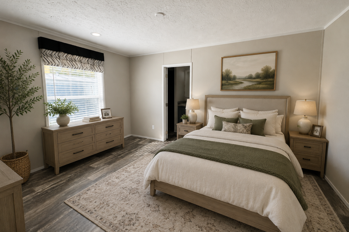 Master bedroom with walk-in closet