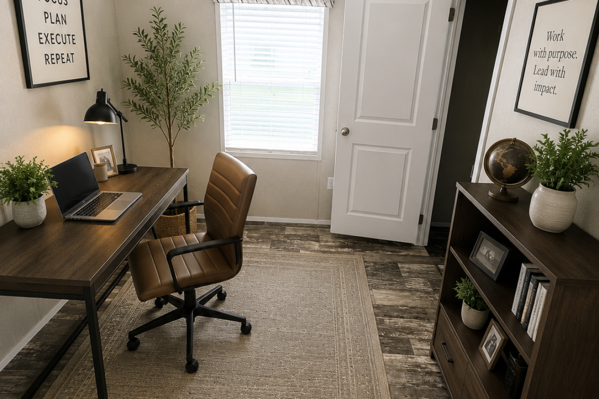 Guest bedroom or home office (virtually staged)
