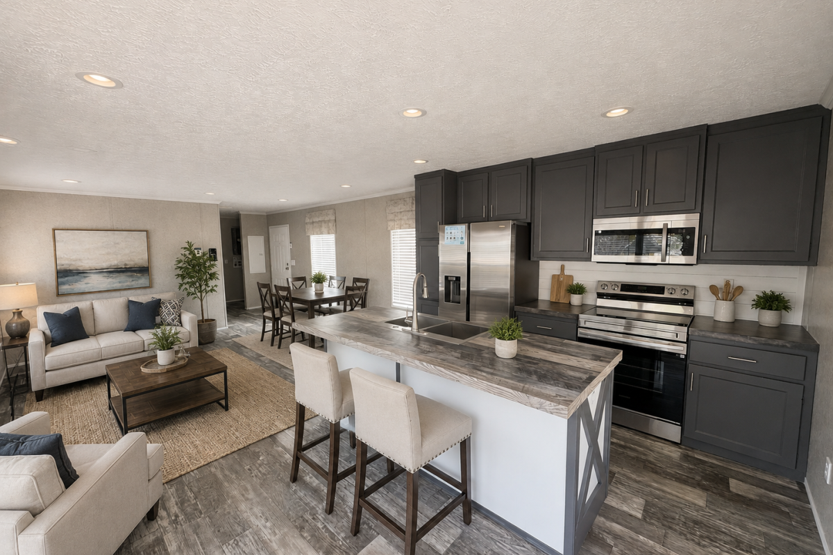 Beautiful open concept living room and kitchen